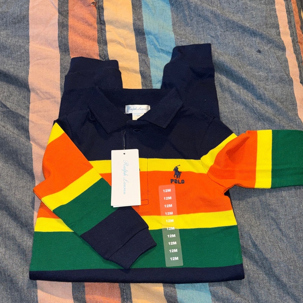 Polo by Ralph Lauren Multicolor Striped Long-Sleeve Polo One-Piece